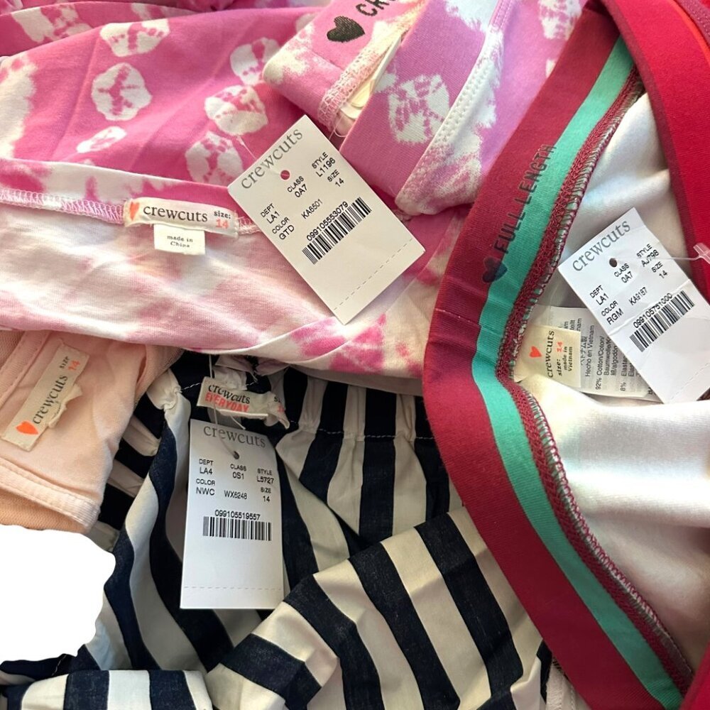 NEW/NWT Bundle 5 Pc Crewcuts Girls Summer 14 Dresses Pants/Top Set Leggings - Picture 2 of 6
